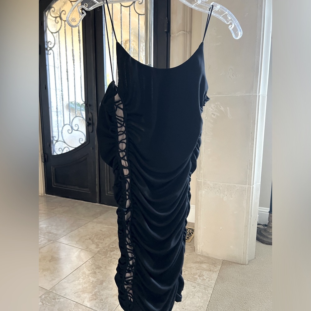 Alice Olivia Siriana Ruched Mini Dress In Black Size XS